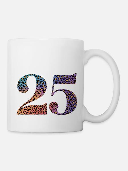 25e anniversaire léopard - Mug blanc - blanc