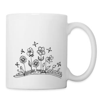 Fleur - Mug blanc - blanc - Droite