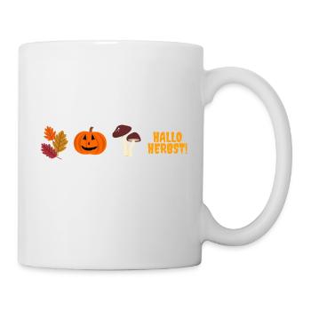 Hallo Herbst I Oktober I Halloween I Kürbis I Pilz - Tasse - Weiß - Rechts