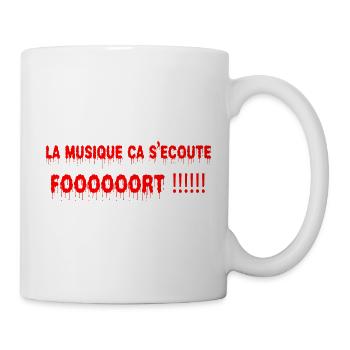 La musique s'écoute fort rouge - Mug blanc - blanc - Droite