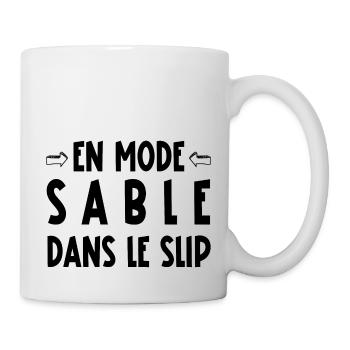 En mode sable dans le slip - Mug blanc - blanc - Droite