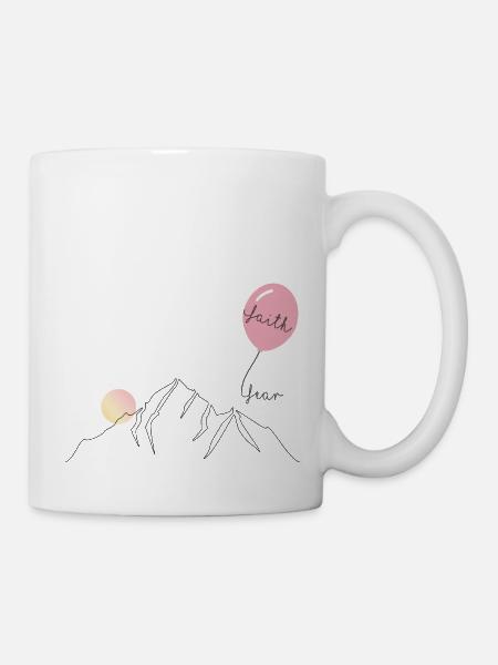 "Faithoverfear" -Christian, Religious Design - Mug - white