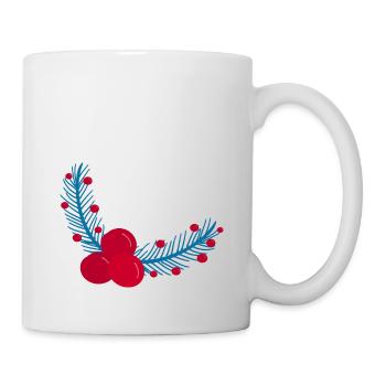Feuilles et baies de houx de Noël1 - Mug blanc - blanc - Droite