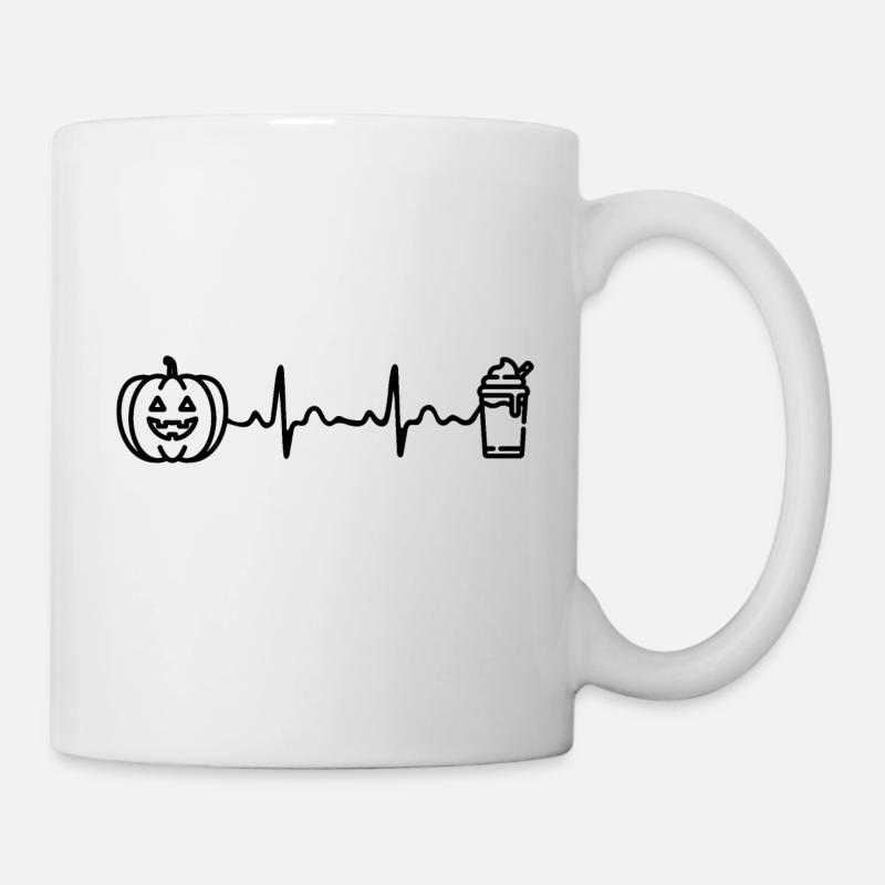 Halloween Herzschlag Pumpkin Spice Latte - Tasse - Weiß