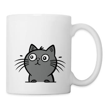 Little Cat with Cute Look - Kitten Motif - Mug - white - Right