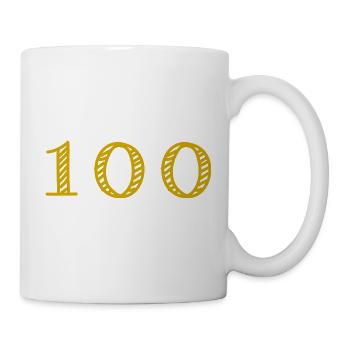 100. 100 JAHRE. 100-JÄHRIGES JUBILÄUM. 100. GEBURTSTAG - Tasse - Weiß - Rechts
