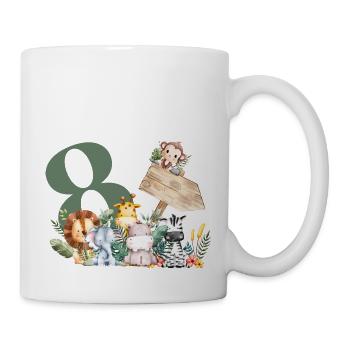 8th Birthday Personalized Safari - Mug - white - Right
