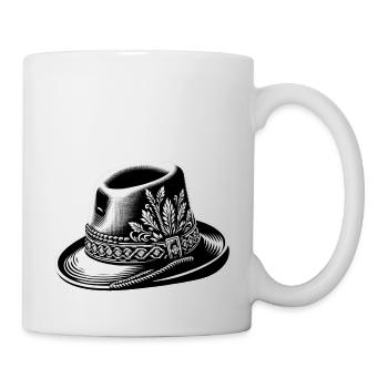Trachtenhut | Traditionell Bayrisch - Tasse - Weiß - Rechts
