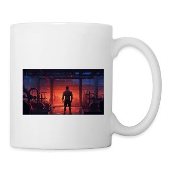 Un gars dans le gymnase - Mug blanc - blanc - Droite