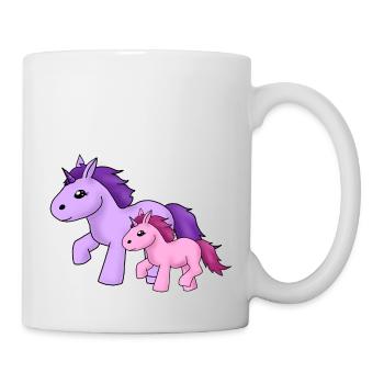 Maman licorne avec enfant licorne - Mug blanc - blanc - Droite
