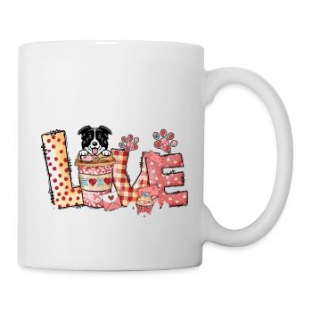 Border Collie Dog Coffee Lover Valentines Day - Mug - white - Right