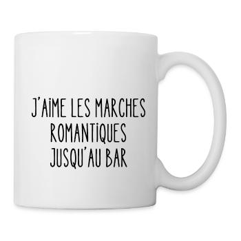 j'aime les marches romantiques jusqu'au bar - Mug blanc - blanc - Droite