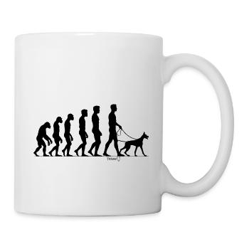 Evolution of Man and his Best Friend - Mug - white - Right