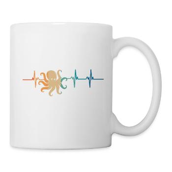 Herzschlag-Oktopus - Tasse - Weiß - Rechts