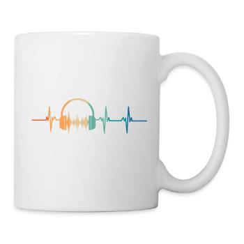 Heartbeat music headphones - Mug - white - Right