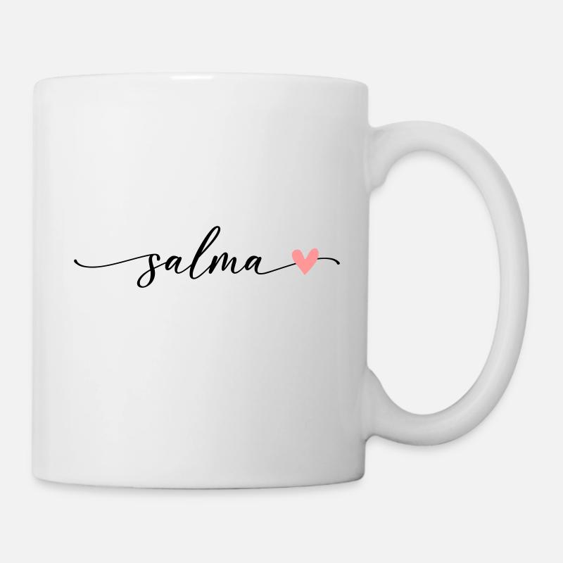 Police de calligraphie de nom de Salma - Mug blanc - blanc