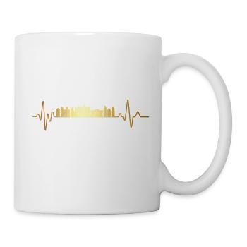 Herzschlag Brüssel - Tasse - Weiß - Rechts