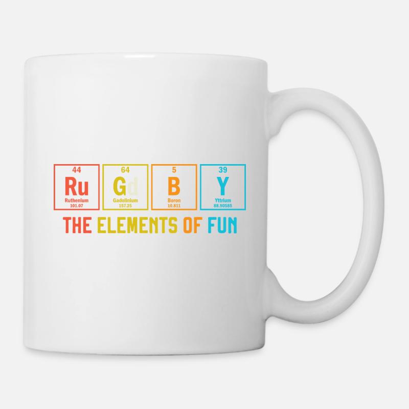 Rugby Les éléments du tableau périodique chimique amusant - Mug blanc - blanc