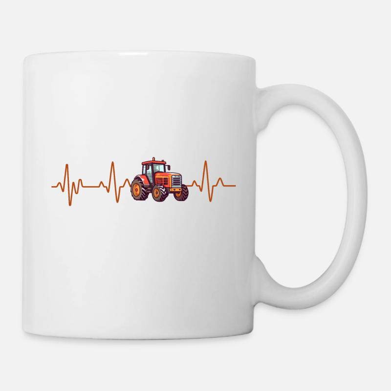 Heartbeat Traktor - Tasse - Weiß
