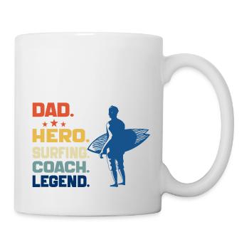 Papa Held Surf Coach Legende Lustig Surfen Papa - Tasse - Weiß - Rechts
