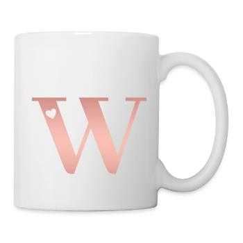 letter W rose gold - Mug - white - Right