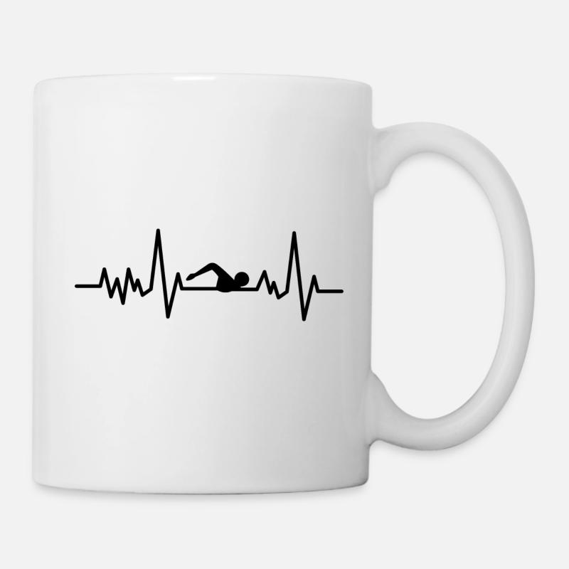 Schwimmerherzschlag Schwimmen - Tasse - Weiß
