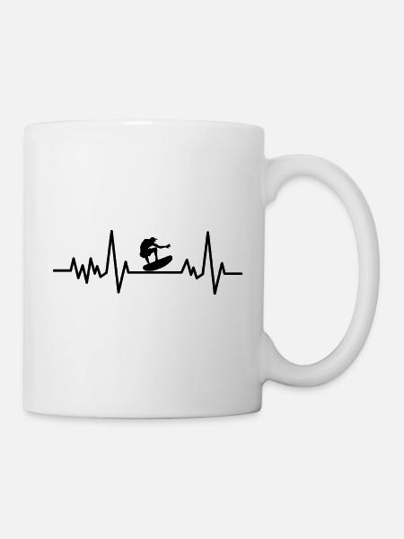 Wakeboarden Herzschlag Wakeboard Wakeboarder - Tasse - Weiß