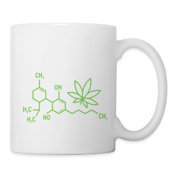 Formule THC avec feuille de cannabis - Mug blanc - blanc - Droite