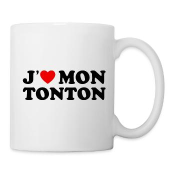 J'aime Mon Tonton Cadeau Oncle Coeur Rouge - Mug blanc - blanc - Droite