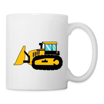 Grand tracteur à chenilles Caterpillar - Mug blanc - blanc - Droite