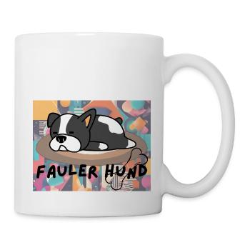 Logo de sommeil de chien paresseux - Mug blanc - blanc - Droite