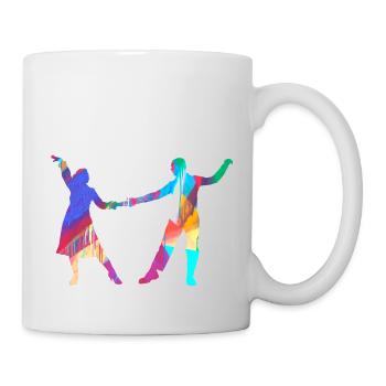 Paartanz, Tänzer, tanzen, Graffiti, Malerei - Tasse - Weiß - Rechts