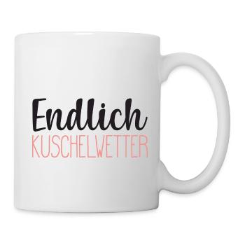 Herbst- Endlich Kuschelwetter Geschenk - Tasse - Weiß - Rechts