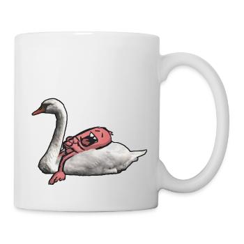 Sleeping monster on swan - Mug - white - Right
