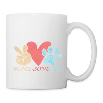 FRIEDEN LIEBE HUND - Tasse - Weiß - Rechts