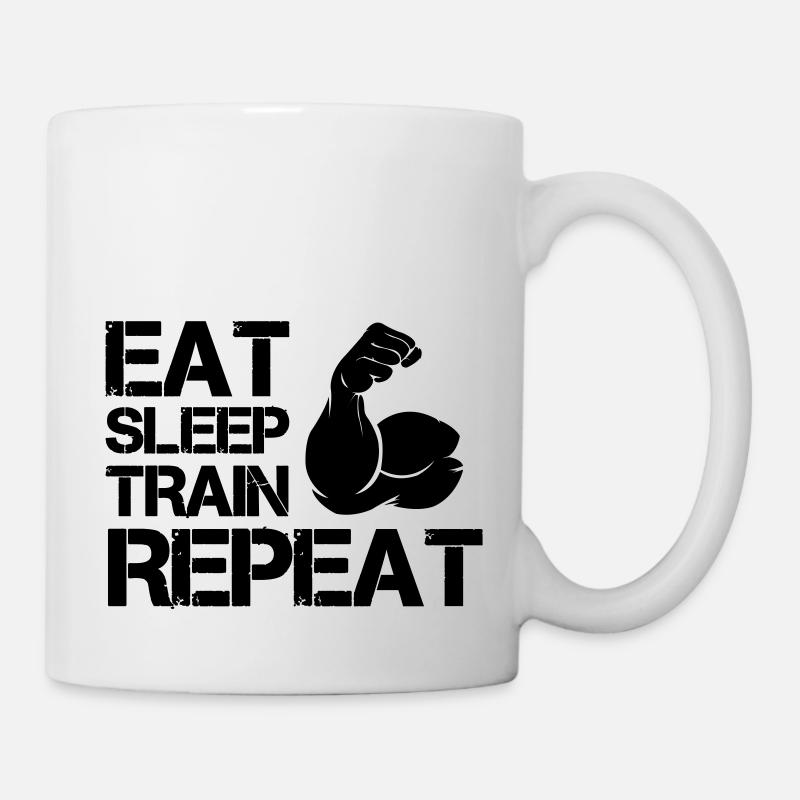 bizeps eat sleep train - Tasse - Weiß