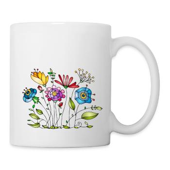 Blumen - Tasse - Weiß - Rechts