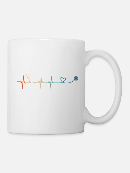 Herzschlag-Stethoskop - Tasse - Weiß