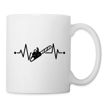 Chainsaw Heartbeat Lumberjack Lumberjack - Mug - white - Right