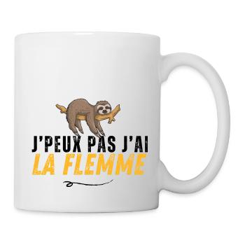 Je Peux Pas J'ai La Flemme - Mug blanc - blanc - Droite