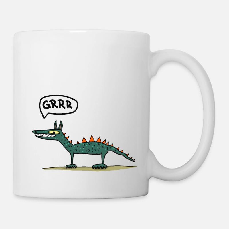 knurrender Drache - Tasse - Weiß