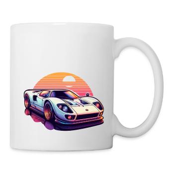 Oldtimer Sonnenuntergang - Tasse - Weiß - Rechts