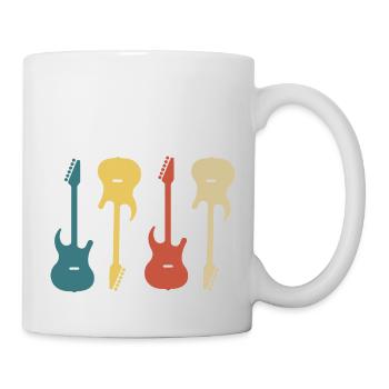 guitare rétro vintage - Mug blanc - blanc - Droite