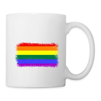 Gay pride flag CSD Rainbow Regenbogen LGBT - Tasse - Weiß - Rechts