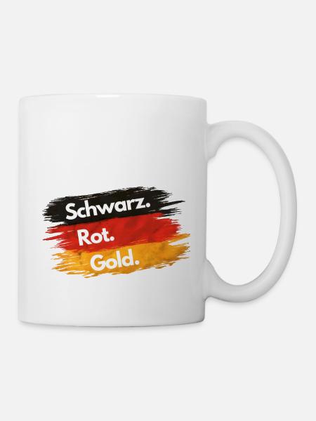 Black - Red - Gold - Germany - Mug - white