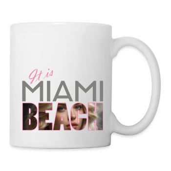 "It is Miami Beach" - Sonne, Strand und Meer - Tasse - Weiß - Rechts