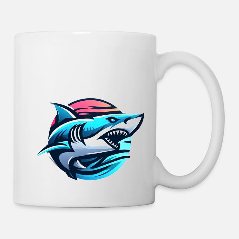 Shark Illustration Logo - Mug - white