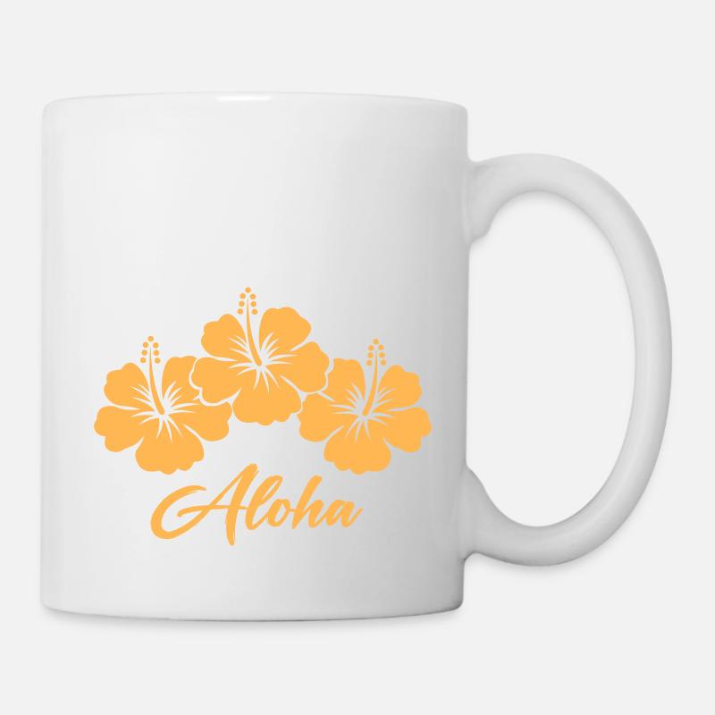 Fleur Hibiscus Aloha - Mug blanc - blanc