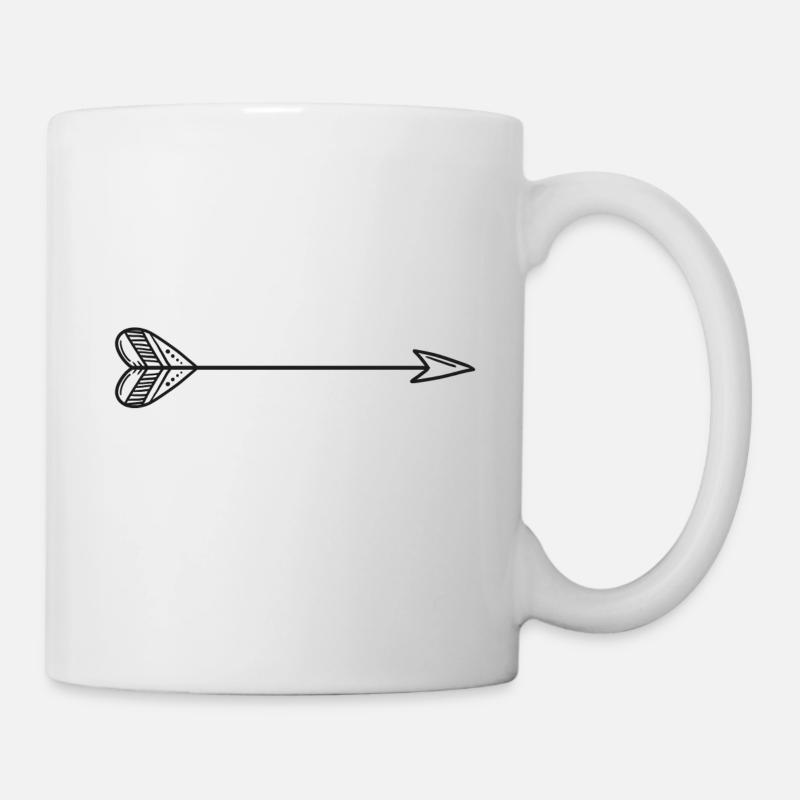 Pfeil mit Herz - Tasse - Weiß