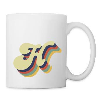 Retro-Buchstabe H - Tasse - Weiß - Rechts